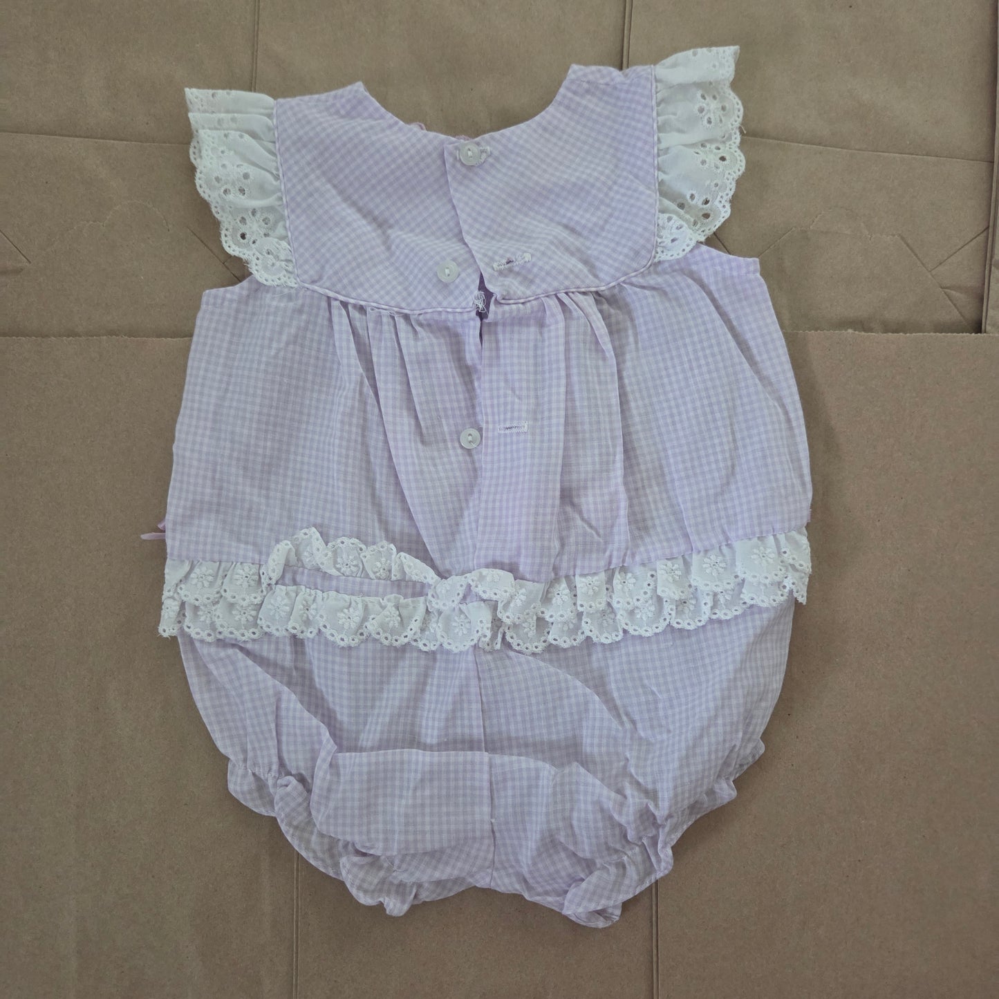 90s Vintage Lavender Flower Bubble 3-6 months