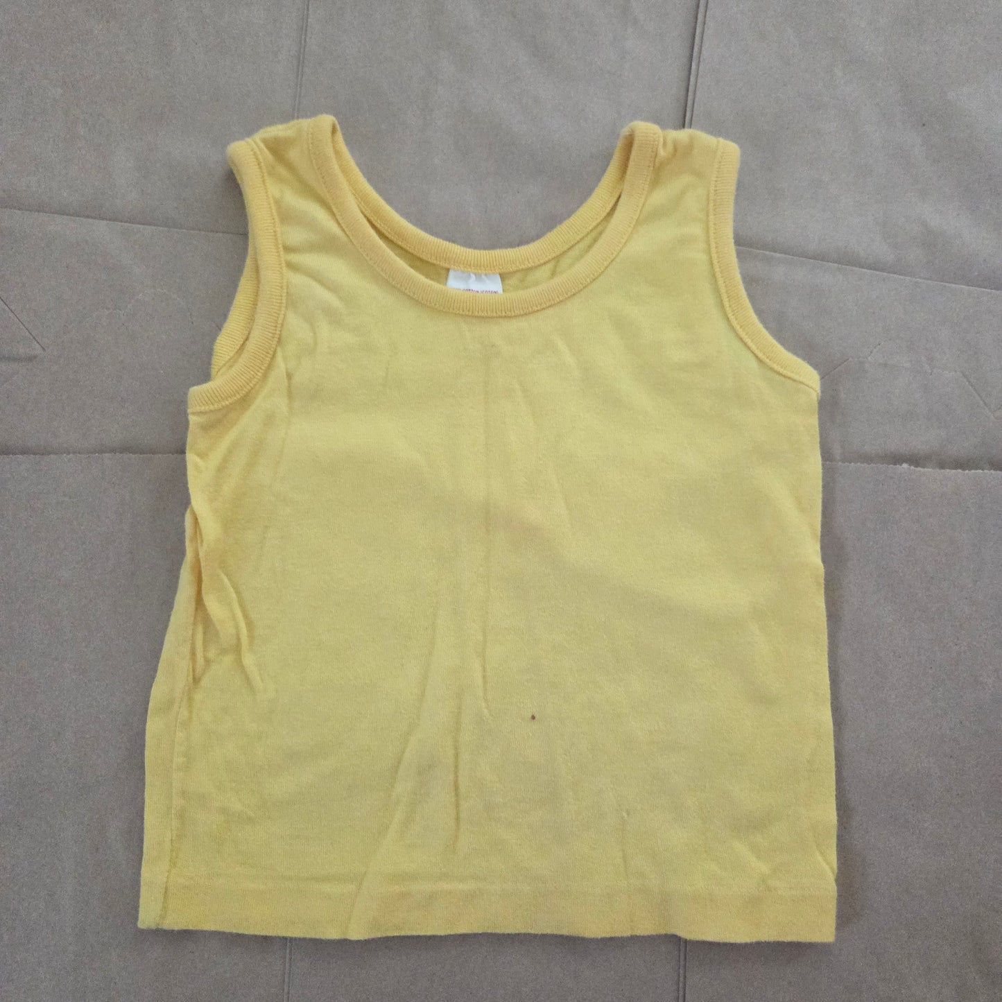 70s Vintage Yellow Cotton Tank Top 2t