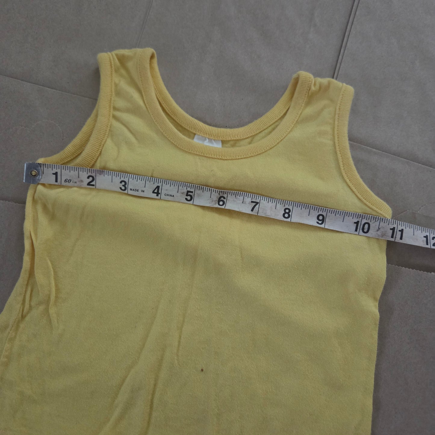 70s Vintage Yellow Cotton Tank Top 2t