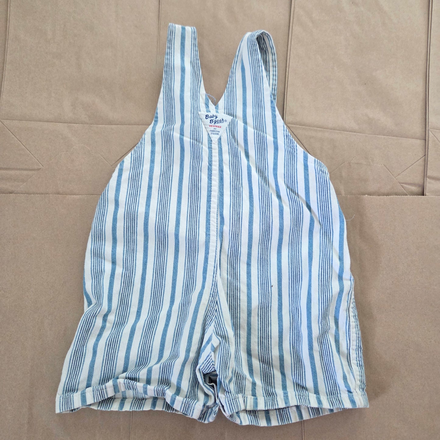 90s Vintage Oshkosh Striped Shortalls 18 months