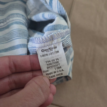 90s Vintage Oshkosh Striped Shortalls 18 months