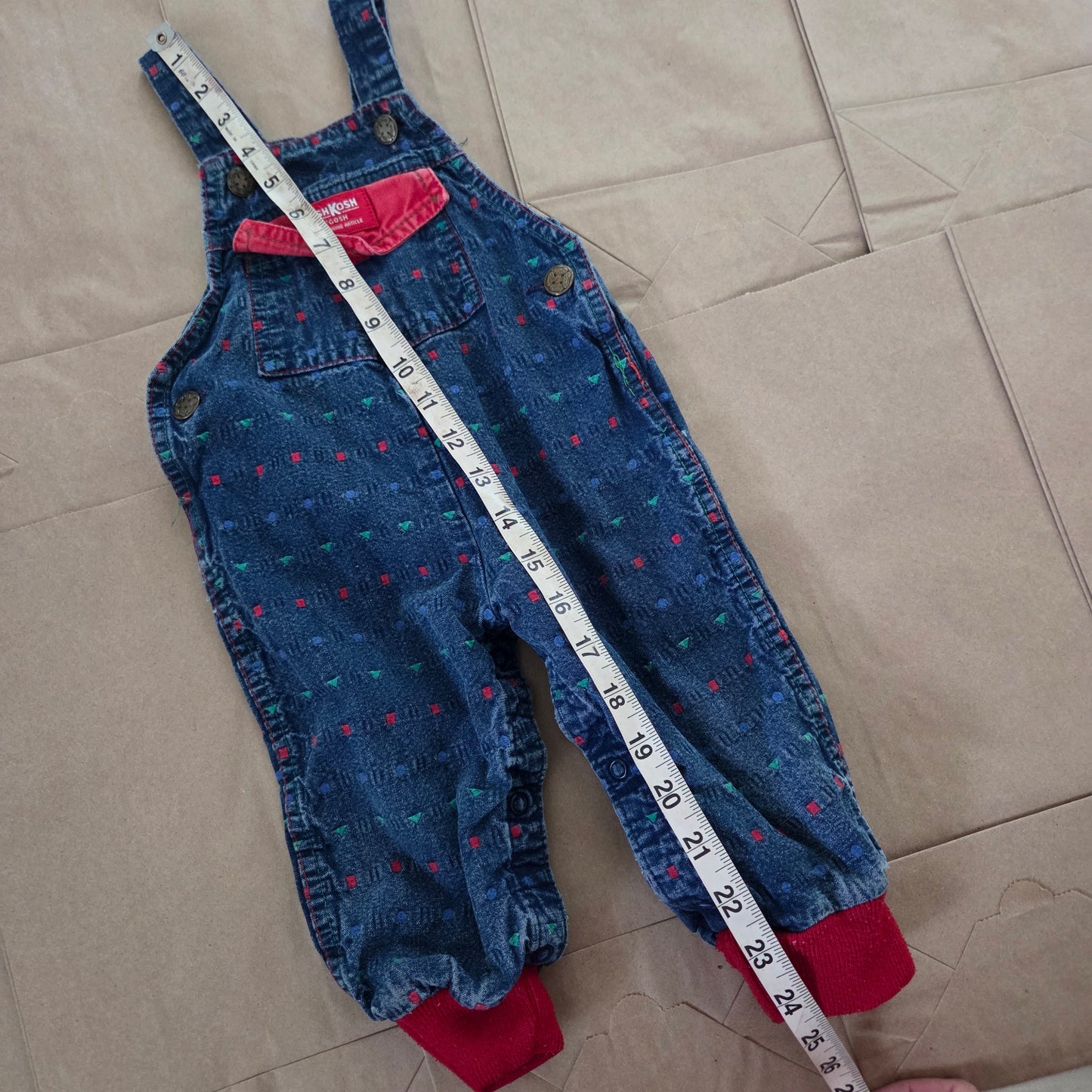 80s/90s Vintage Oshkosh Shapes Overalls 12-18 months