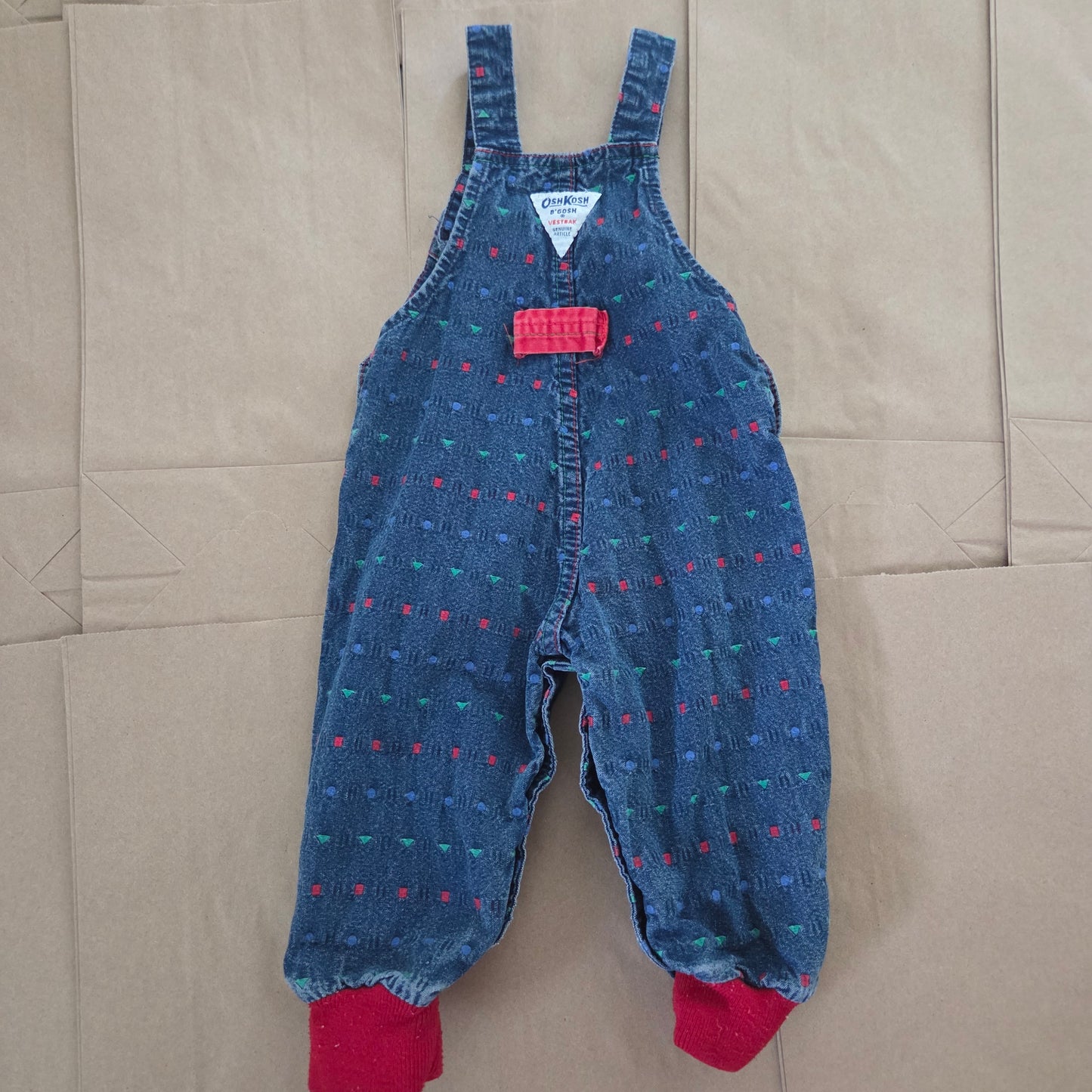 80s/90s Vintage Oshkosh Shapes Overalls 12-18 months