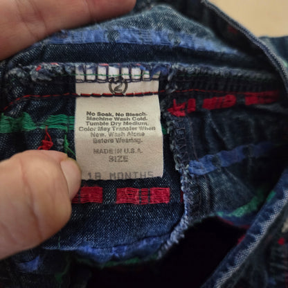 80s/90s Vintage Oshkosh Shapes Overalls 12-18 months