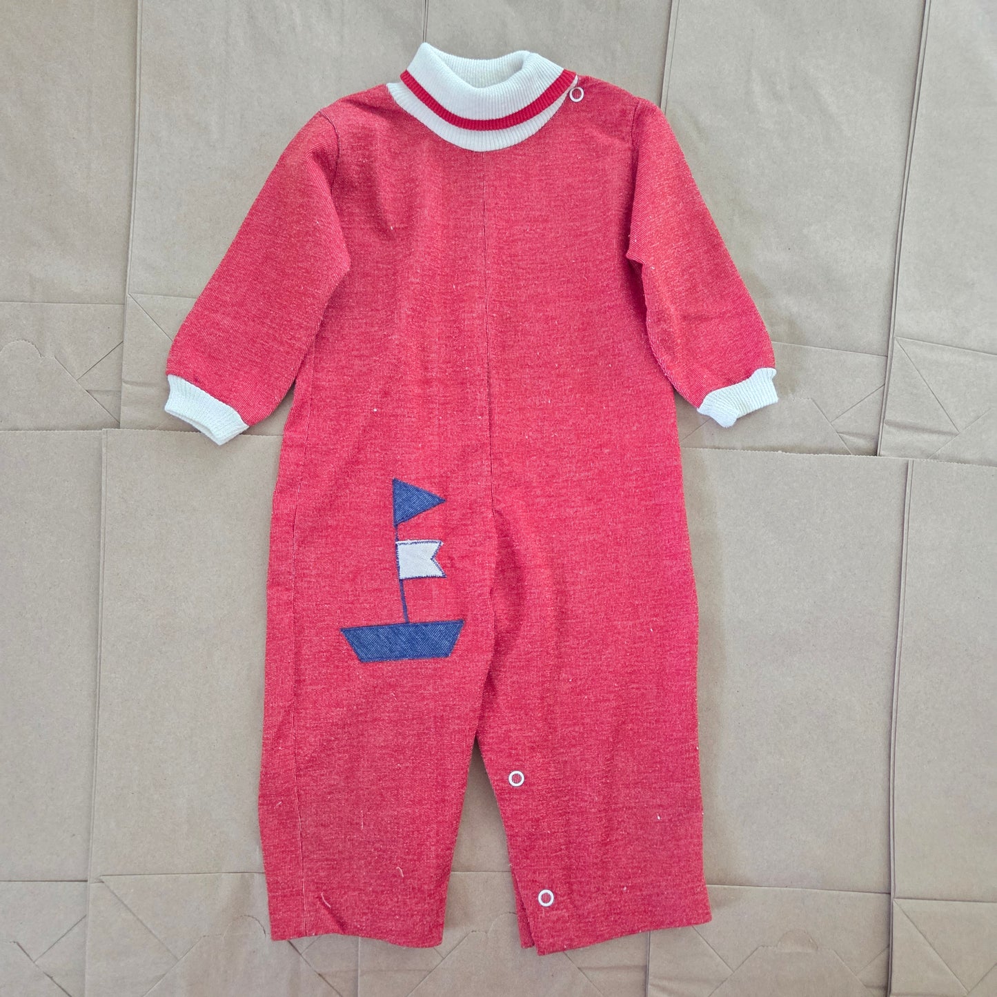 80s Vintage Healthtex Sailboat Bodysuit 12-18 months