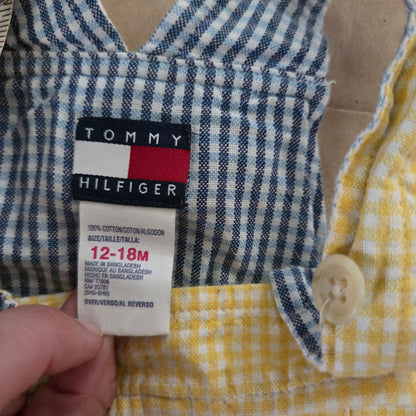 90s Vintage Tommy Hilfiger Yellow Shortalls 12-18 months