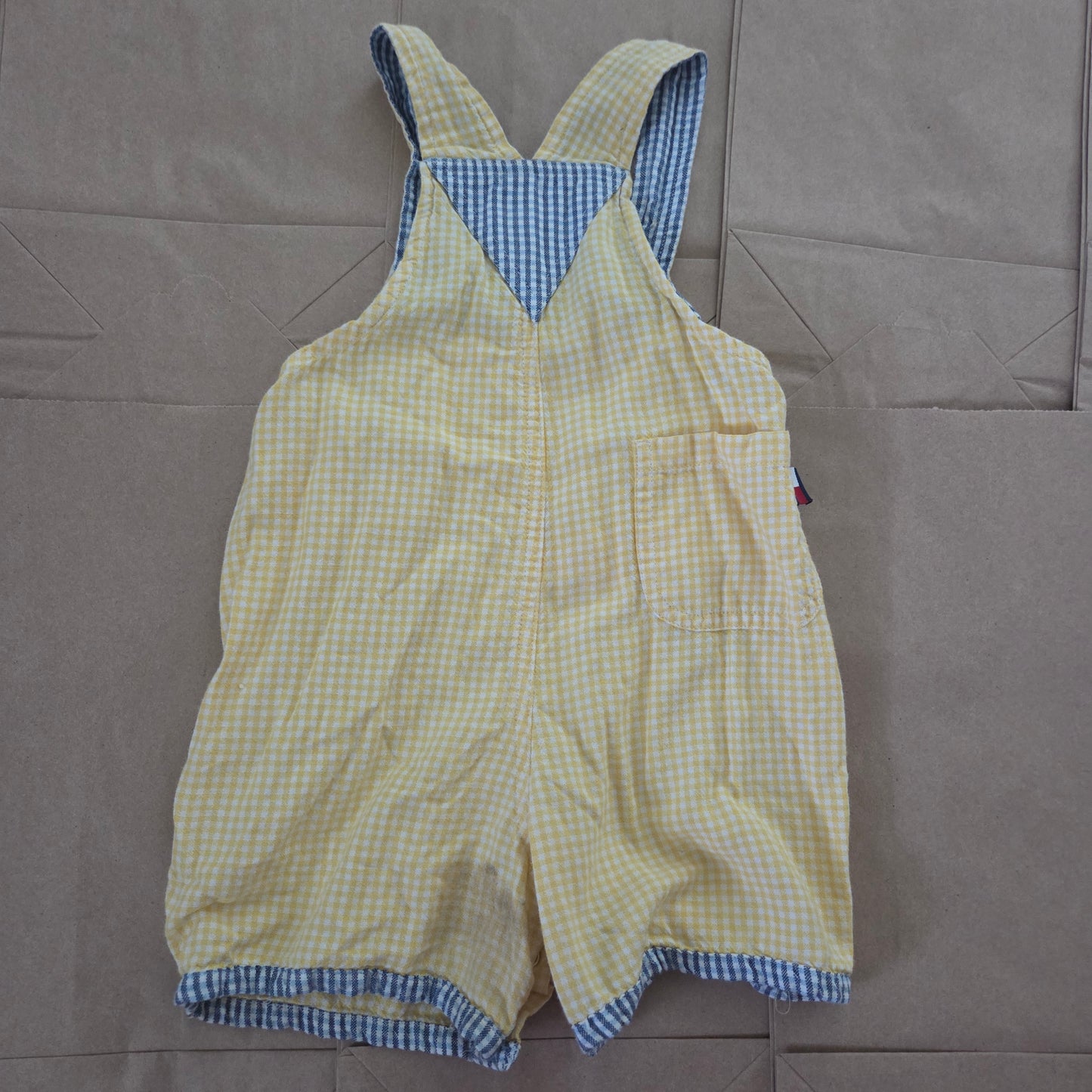 90s Vintage Tommy Hilfiger Yellow Shortalls 12-18 months
