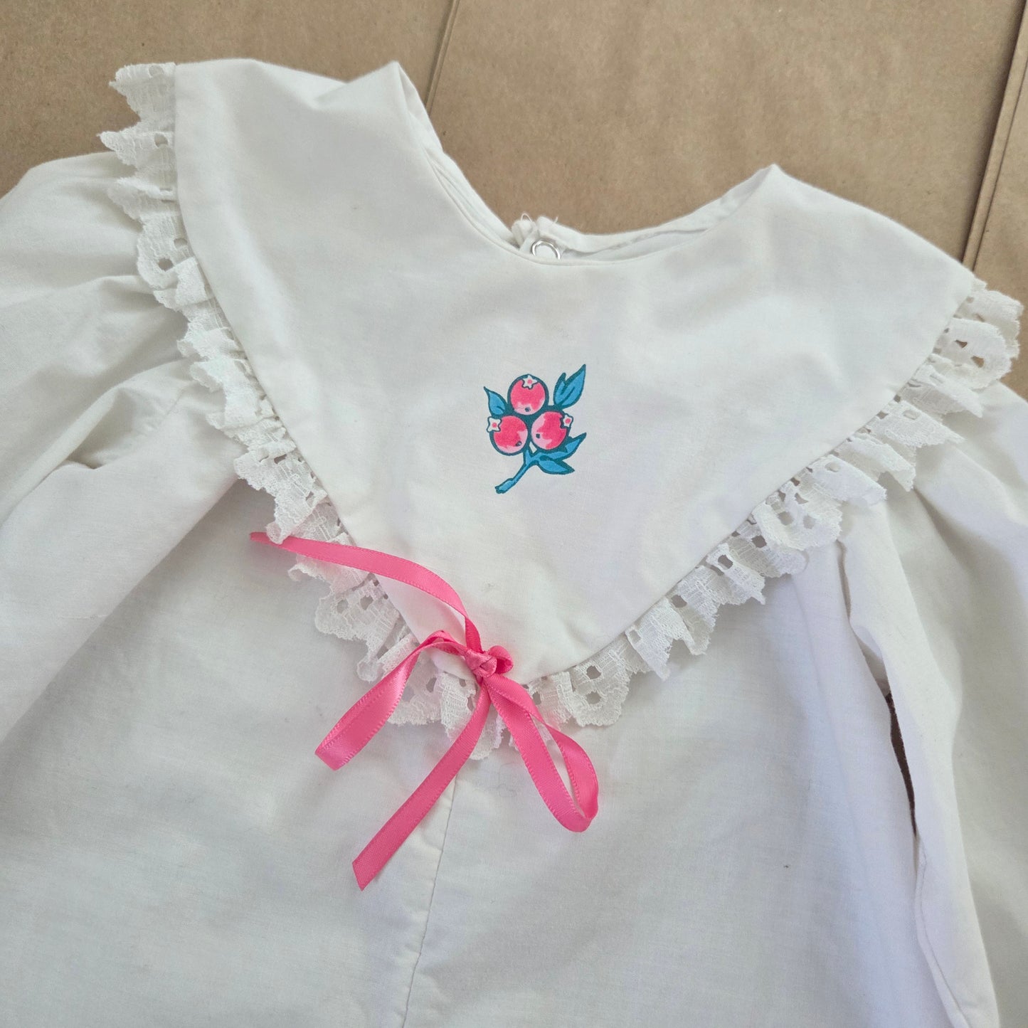 90s Vintage Girly White Romper 24 months