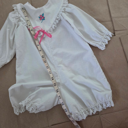 90s Vintage Girly White Romper 24 months