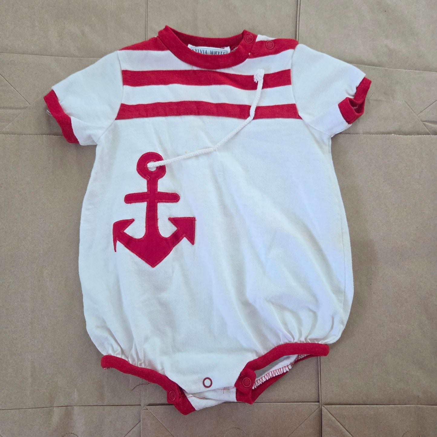 90s Vintage Anchor Sailor Romper 9-12 months
