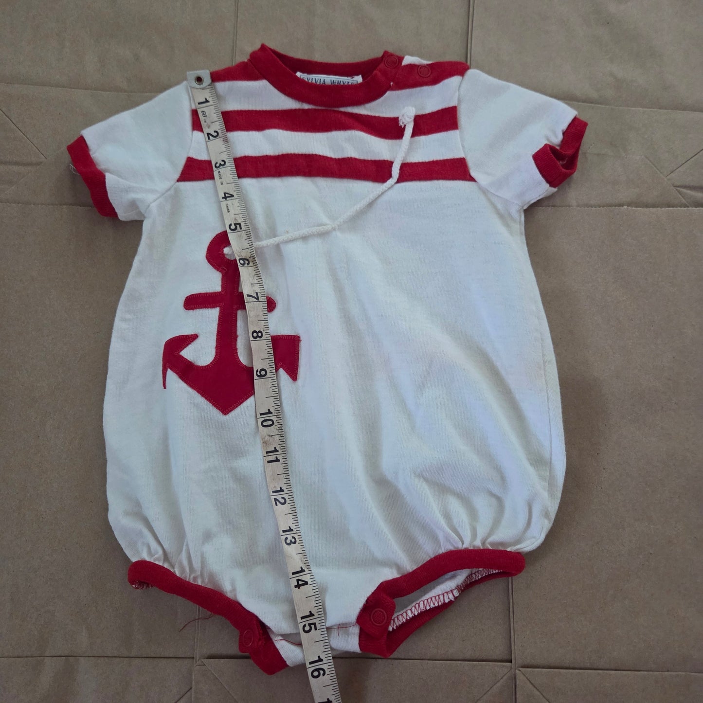 90s Vintage Anchor Sailor Romper 9-12 months