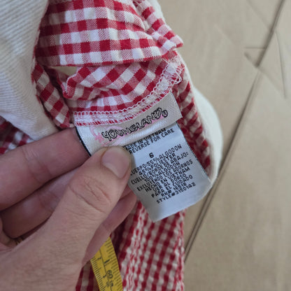 90s Vintage Sailboat Seersucker Gingham Dress 4t/5t