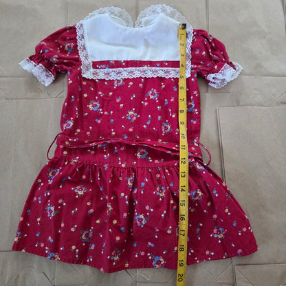 80s Vintage Floral Dropwaist Short Dress 4t