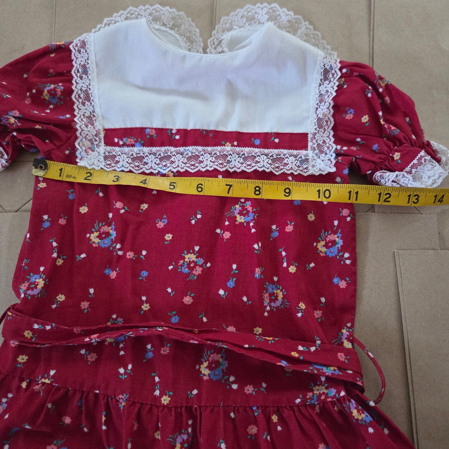 80s Vintage Floral Dropwaist Short Dress 4t