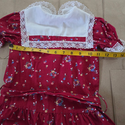 80s Vintage Floral Dropwaist Short Dress 4t