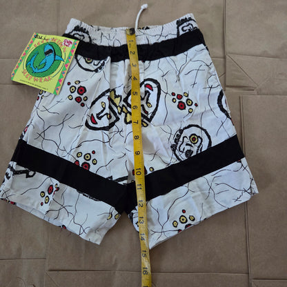 80s Vintage Deadstock Abstract Swim Trunks 5t/6