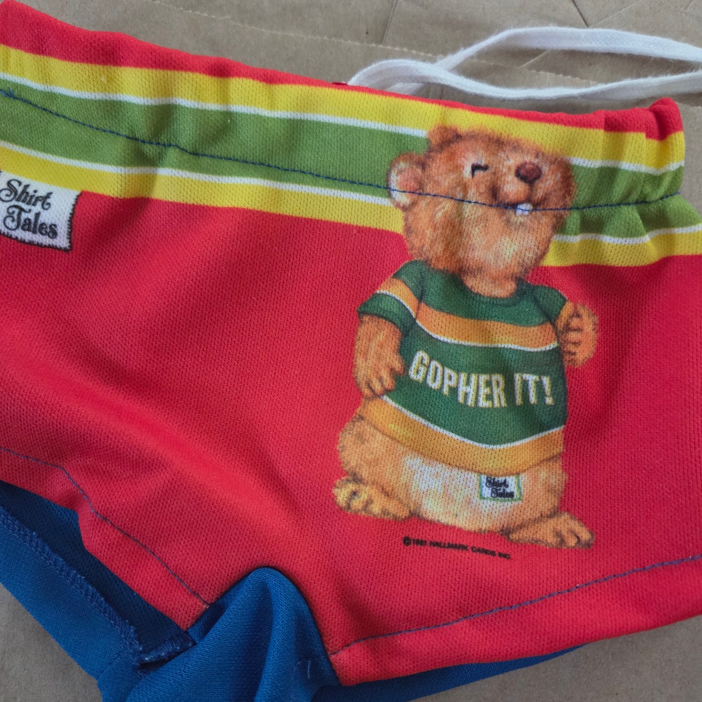 80s Vintage Gopher Swim Shorts 9-12 months