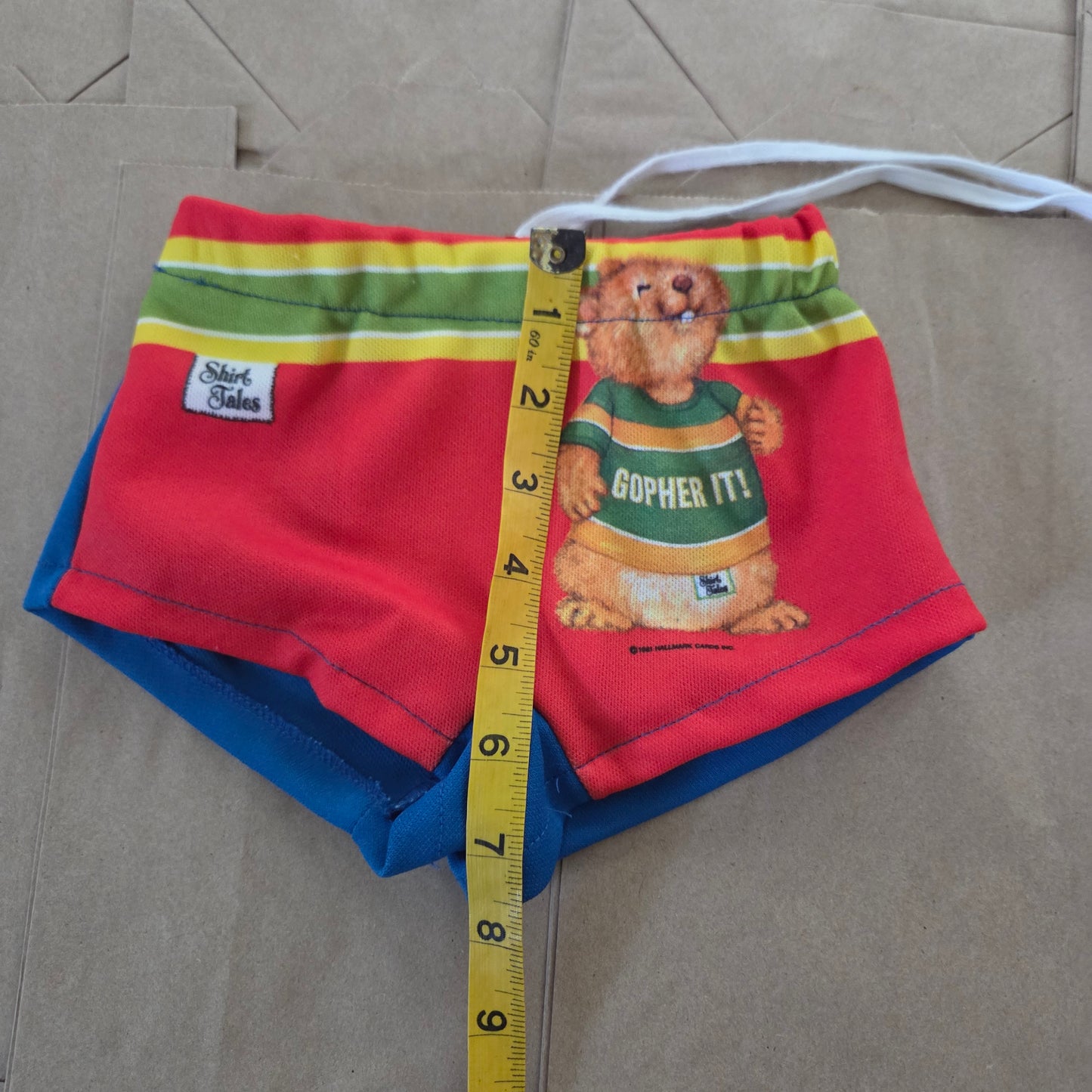 80s Vintage Gopher Swim Shorts 9-12 months