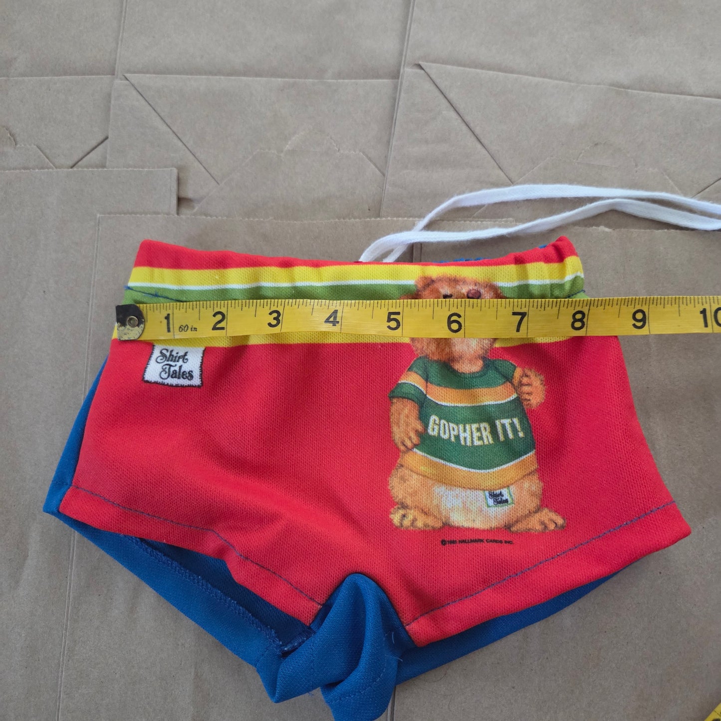 80s Vintage Gopher Swim Shorts 9-12 months