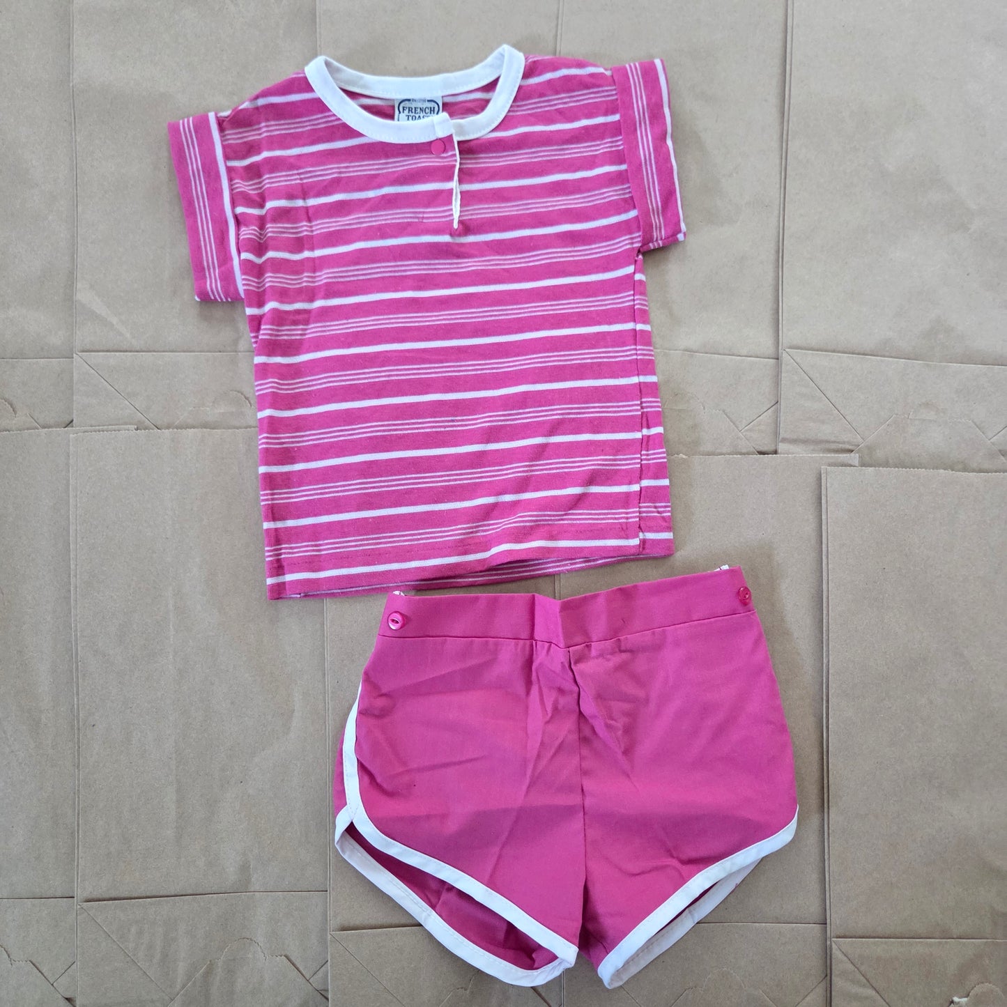 80s Vintage Deadstock Pink Matching Set 2t