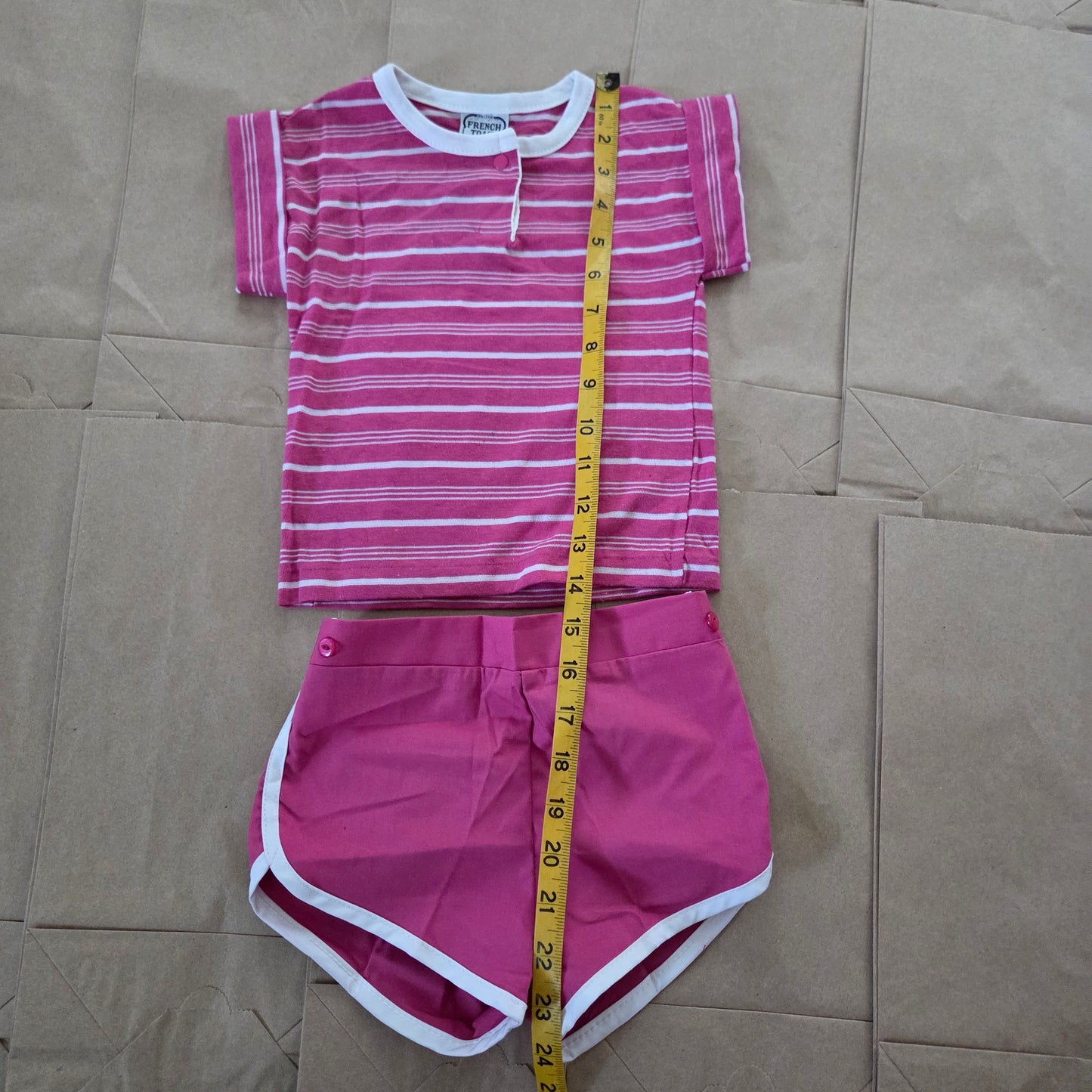 80s Vintage Deadstock Pink Matching Set 2t