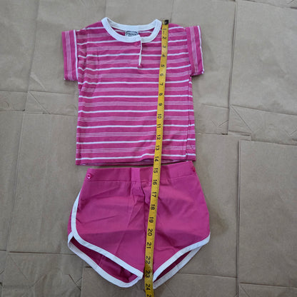 80s Vintage Deadstock Pink Matching Set 2t