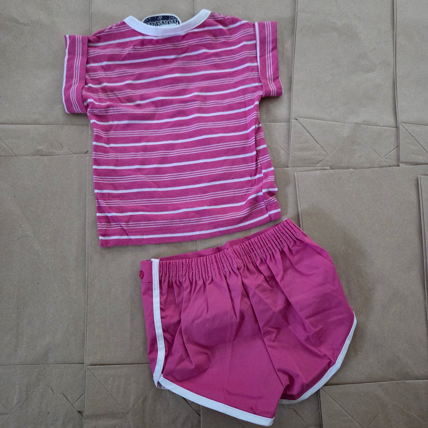 80s Vintage Deadstock Pink Matching Set 2t