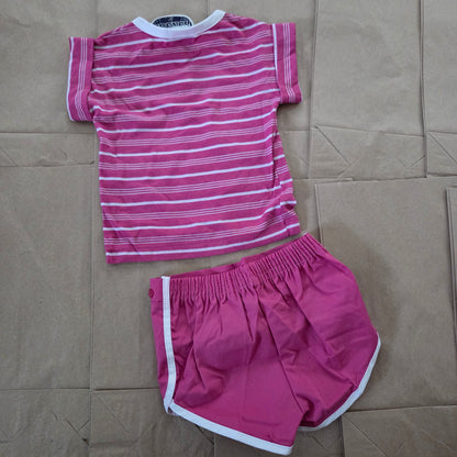 80s Vintage Deadstock Pink Matching Set 2t