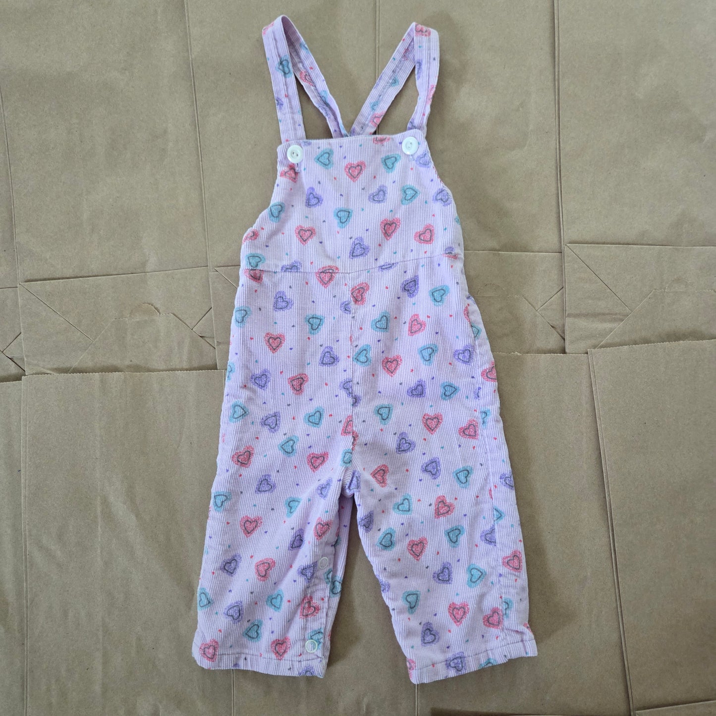 80s Vintage Heart Overalls 6 months