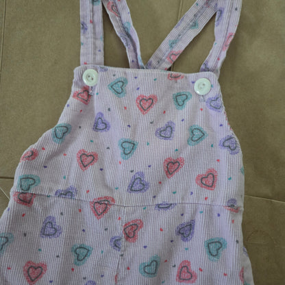 80s Vintage Heart Overalls 6 months