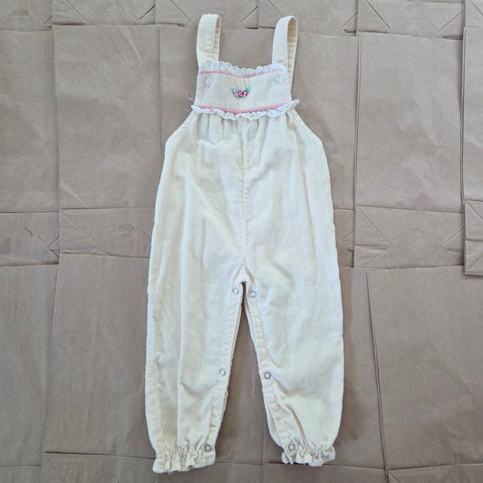 80s Vintage Cream Overalls 18-24 months