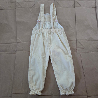 80s Vintage Cream Overalls 18-24 months