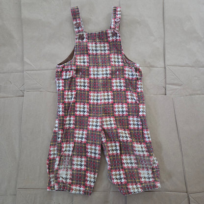 70s Vintage Houndstooth Plaid Overalls 9 months