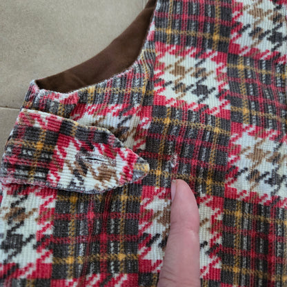 70s Vintage Houndstooth Plaid Overalls 9 months
