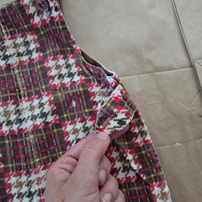 70s Vintage Houndstooth Plaid Overalls 9 months