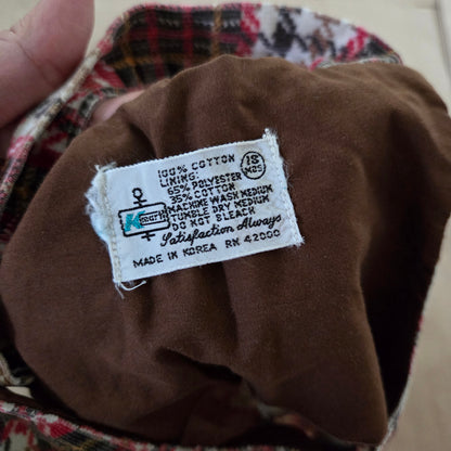 70s Vintage Houndstooth Plaid Overalls 9 months