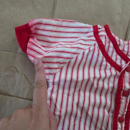 80s/90s Vintage Baseball Striped Romper 3-6 months