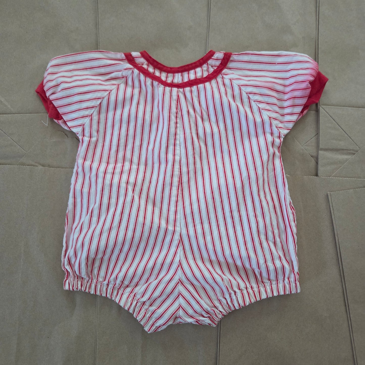 80s/90s Vintage Baseball Striped Romper 3-6 months