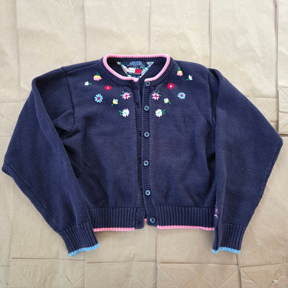 90s Vintage Tommy Hilfiger Floral Knit Cardigan kids 7/8