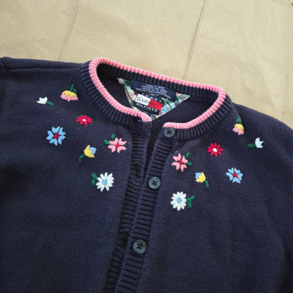 90s Vintage Tommy Hilfiger Floral Knit Cardigan kids 7/8